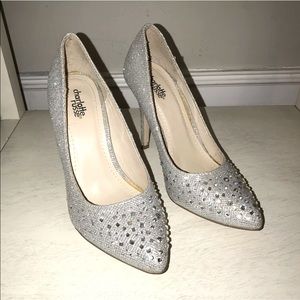 Silver Glitter High Heels Size US 7